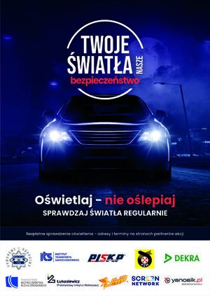 plakat informujący o akcji twoje światła - nasze bezpieczeństwo