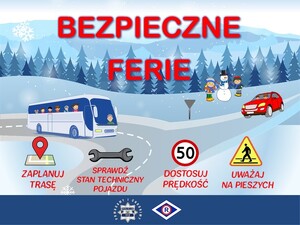 Bezpieczne ferie - plakat